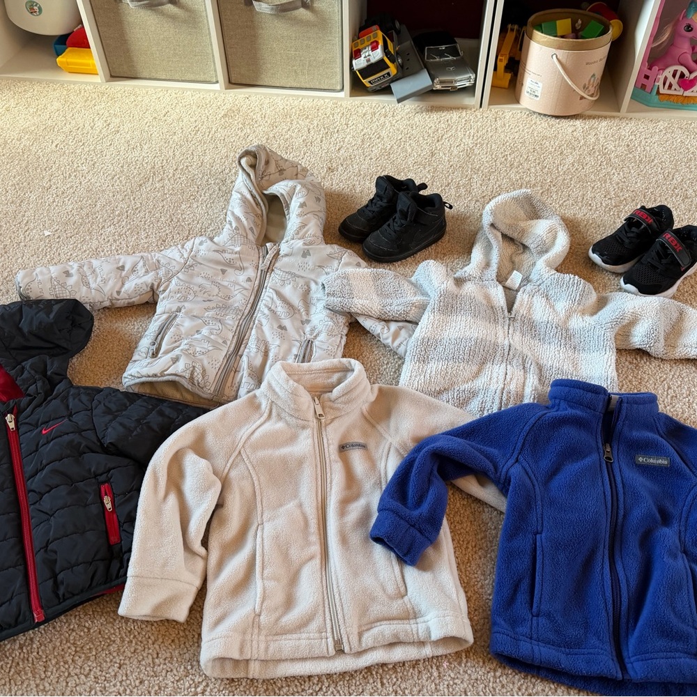 Columbia Kids' Fleece Jackets in Cream and Blue